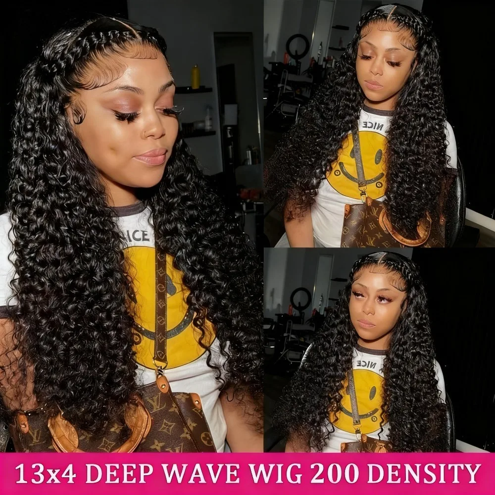 13x6 hd peruca dianteira do laço cabelo humano 200 densidade jerry encaracolado peruca sem cola para mulher natural olhar peruca pré-corte para fácil usar