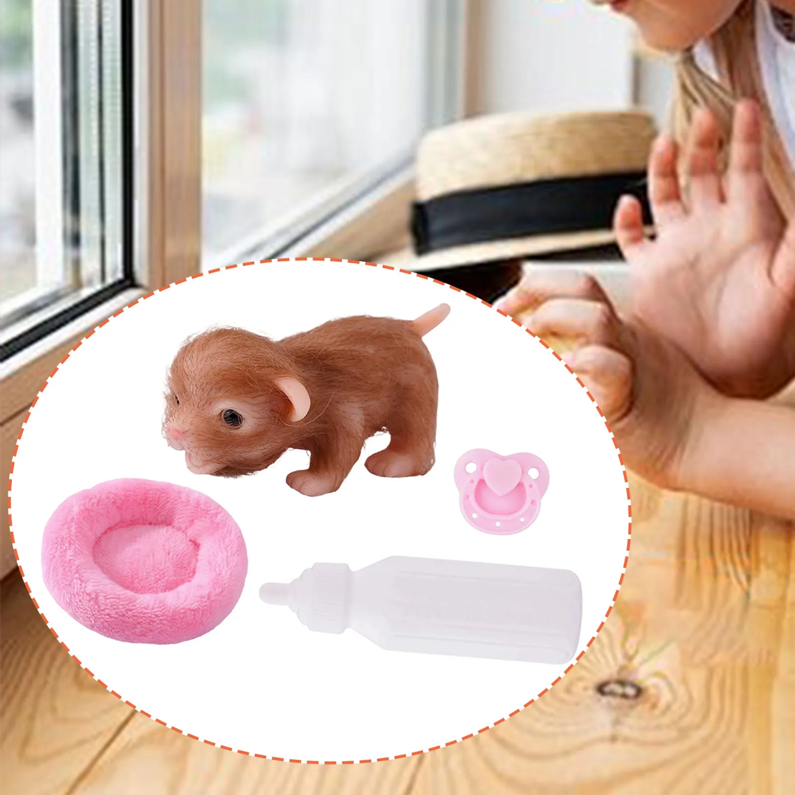 

Miniature Reborn Monkey Doll Silicone Sensory Toy Funny Cute Animal Figure for Parent Child Interaction Photo Props Party