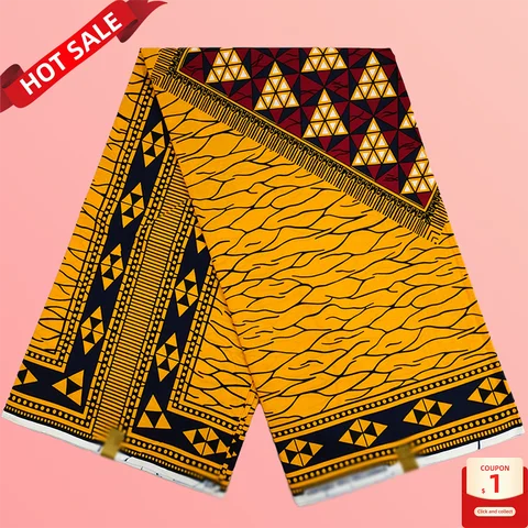 Classical Fabric Dutch Hollandais Fabric Veritable Real Wax for African Printed Dress Guaranteed 100% Cotton 6 Yards