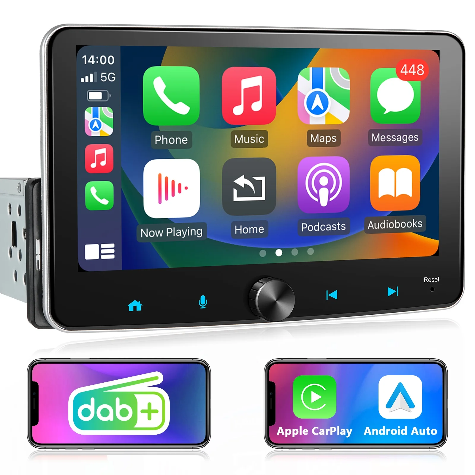 1 Din 7 inch Android autoradio multimediasysteem met Android Auto, CarPlay, navigatie, WIFI, EQ, MP5-speler, BT stereo head unit