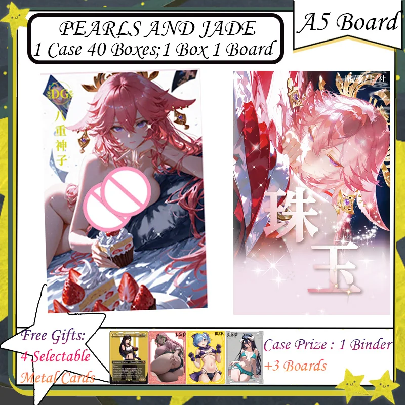 

A5 PEARLS AND JADE Board - Goddess Albedo Nezuko Rem Nami Swimsuit Bikini Waifu Booster Box Card Collectible Gaming Anime Gifts