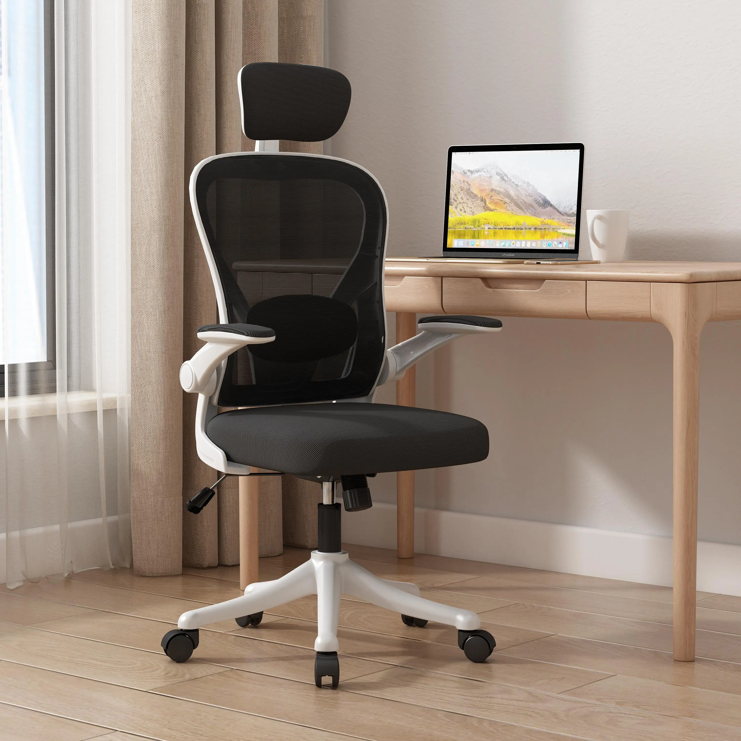 Ergonomischer Bürostuhl mit drehbarer Lordosenstütze