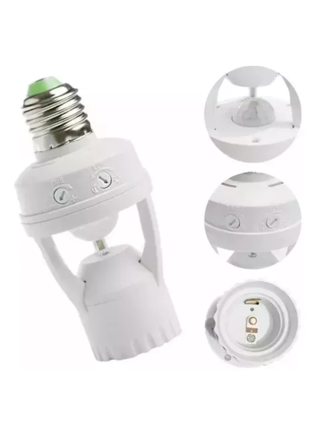Sensor De Presença P/lâmpada Soquete E27 C/fotocélula Bocal
