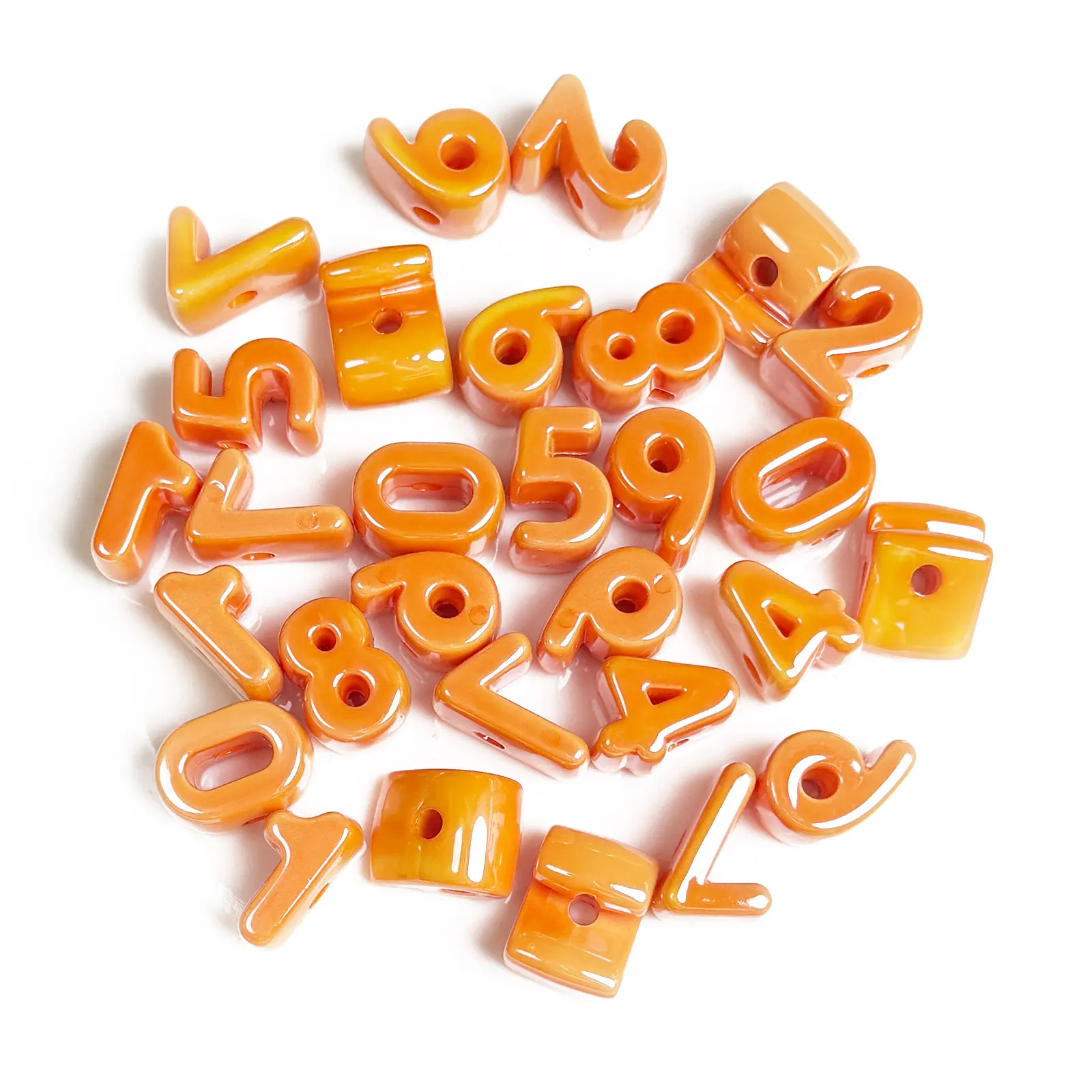 UV Colorful Arabic Numerals Beads For Jewelry Making Children Intelligence DIY Decorations Phone Chain Keychain Hair Accessories