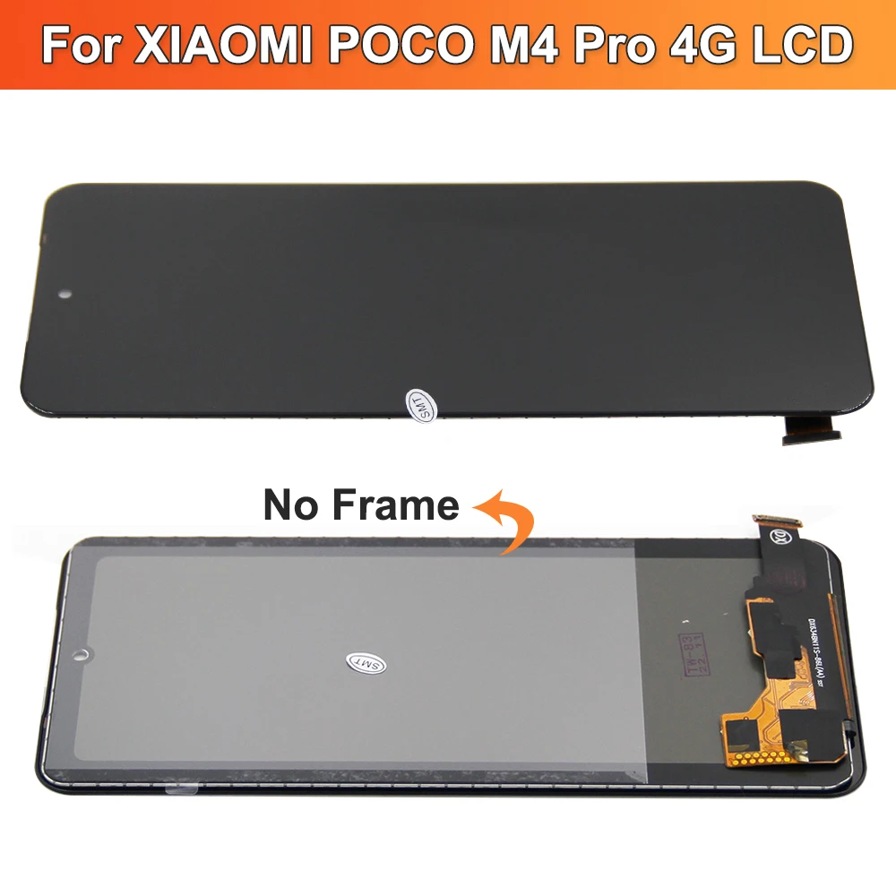 AMOLED For Xiaomi Poco M4 Pro 4G LCD Touch Screen Digitizer Assembly For Poco M4 Pro 4G 201117PI 2201117PG Display With Frame