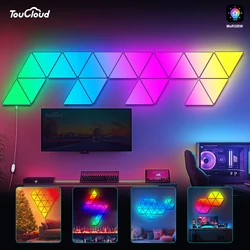 Big LED Smart Triangule Lamp RGB Wall Lights APP Music Rhythm Background Light Game Room Bedroom Bedside Night Light Decoration