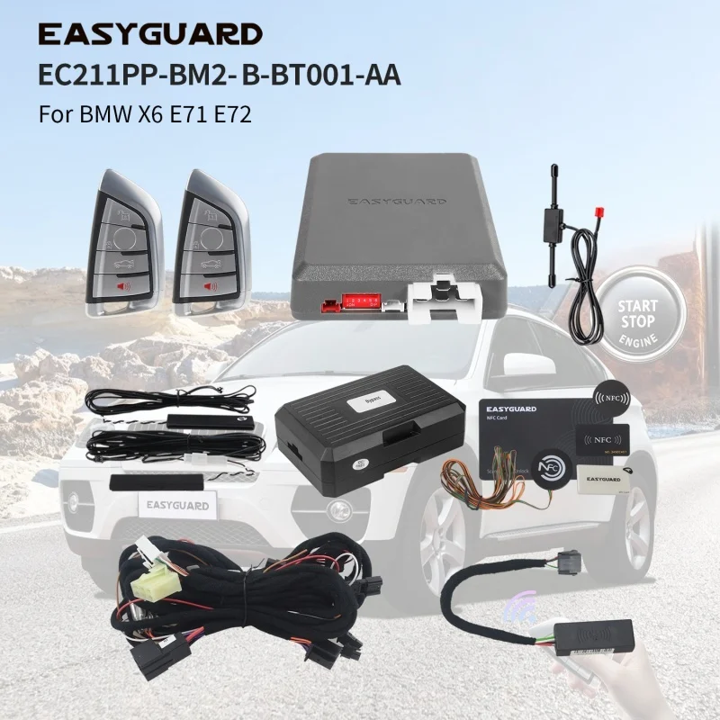 EASYGUARD Smartphone APP control CAN BUS PKE Passive Keyless Entry Remote Starter for BMW E71, E72, X6 After 2007