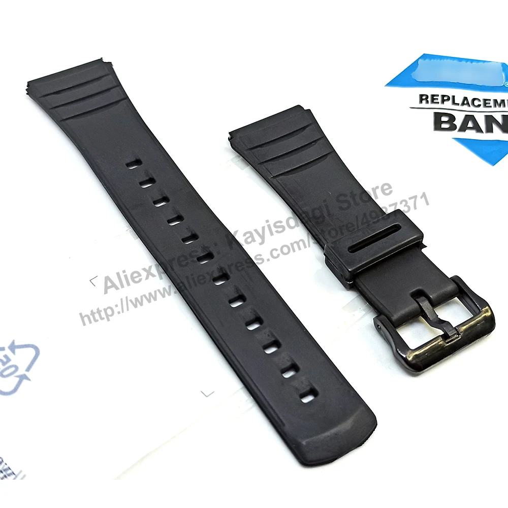 22mm Black Rubber Watch Band / Strap Comp. for Casio Databank DBC-32 , DBC-32C , DBC-32D