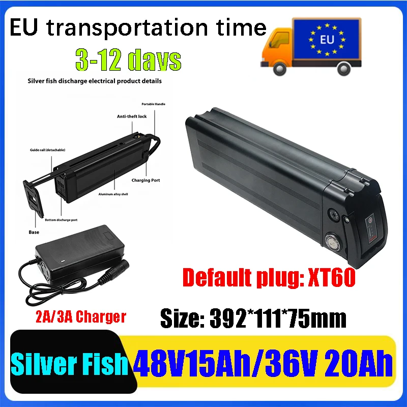 3-12 Tage Lieferzeit Silver Fish Sea Dragon 36V 48V Li-Ionen-Akku 15000mAh 20000mAh für Roller