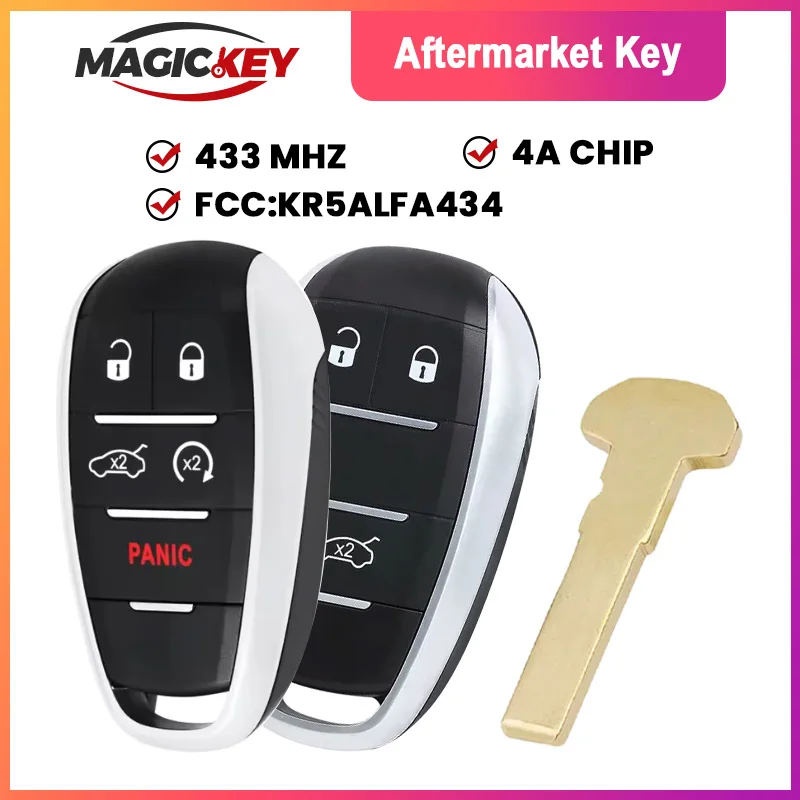 KR5ALFA434 A2C97634900 ALFA434 For Alfa Romeo Giulia Stelvio 2015 2016 2017 2018 2019 2020 Keyless Go Smart Key 433MHz 4A Chip