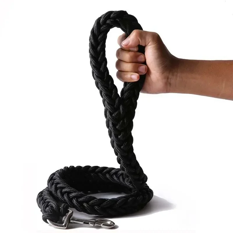Laisse pour chien de grande taille, robuste, 4,5 pieds, en nylon tressé durable, pour chiens de petite, moyenne et grande taille, pour la promenade,