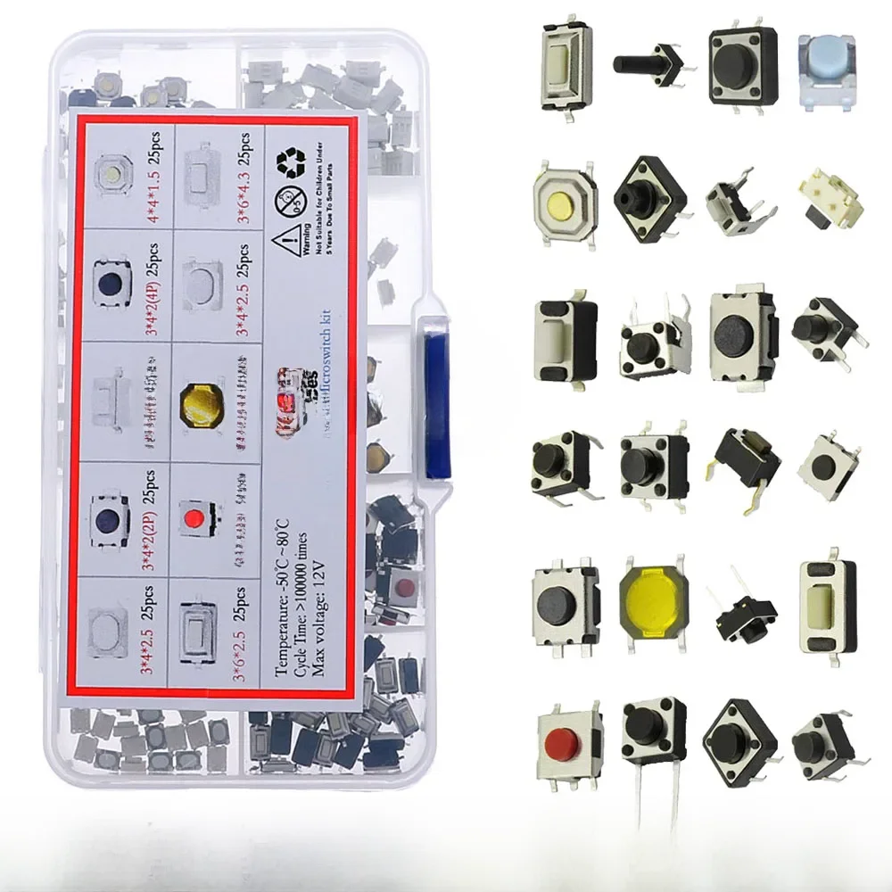 Boutons de télécommande de voiture, Micro-interrupteur tactile, bricolage, assortiment de boutons poussoirs, interrupteurs tactiles, réinitialisation du Mini interrupteur à feuilles