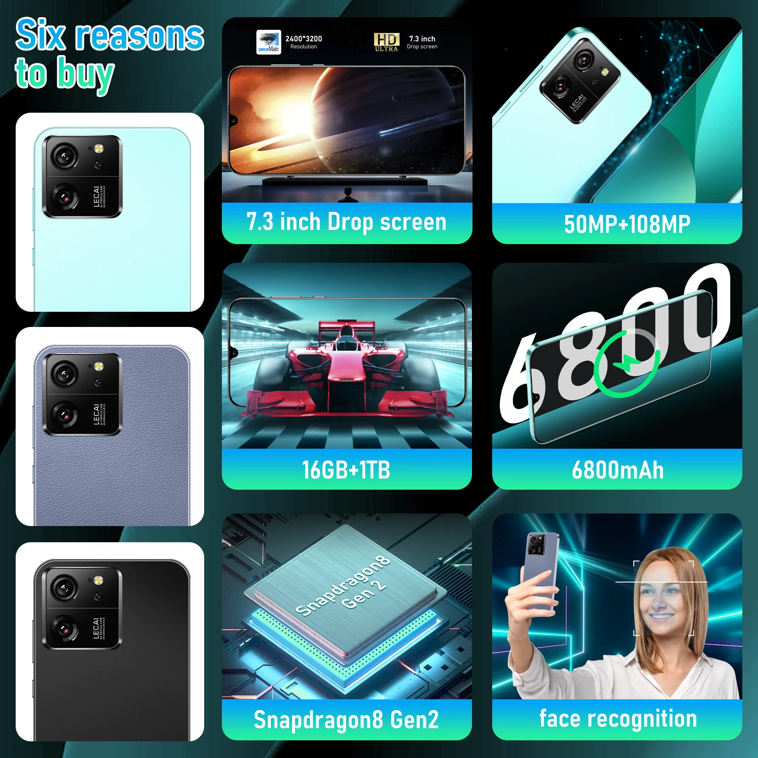 Original Mobile Phones Deals Xioa mi 15 Pro Smartphone 7.3 inch Full Screen 4G 5G Cell Phone 6800mAh Brand New Phones Global