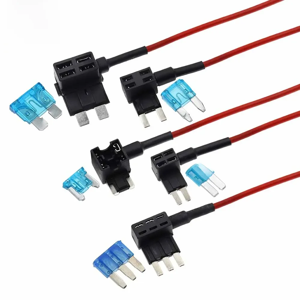 12V Mini mały średniej wielkości uchwyt bezpiecznika samochodowego Dodatkowy adapter TAP z standardowym bezpiecznikiem płaskim ATM 10A Weź urządzenia elektryczne — zdjęcie 2