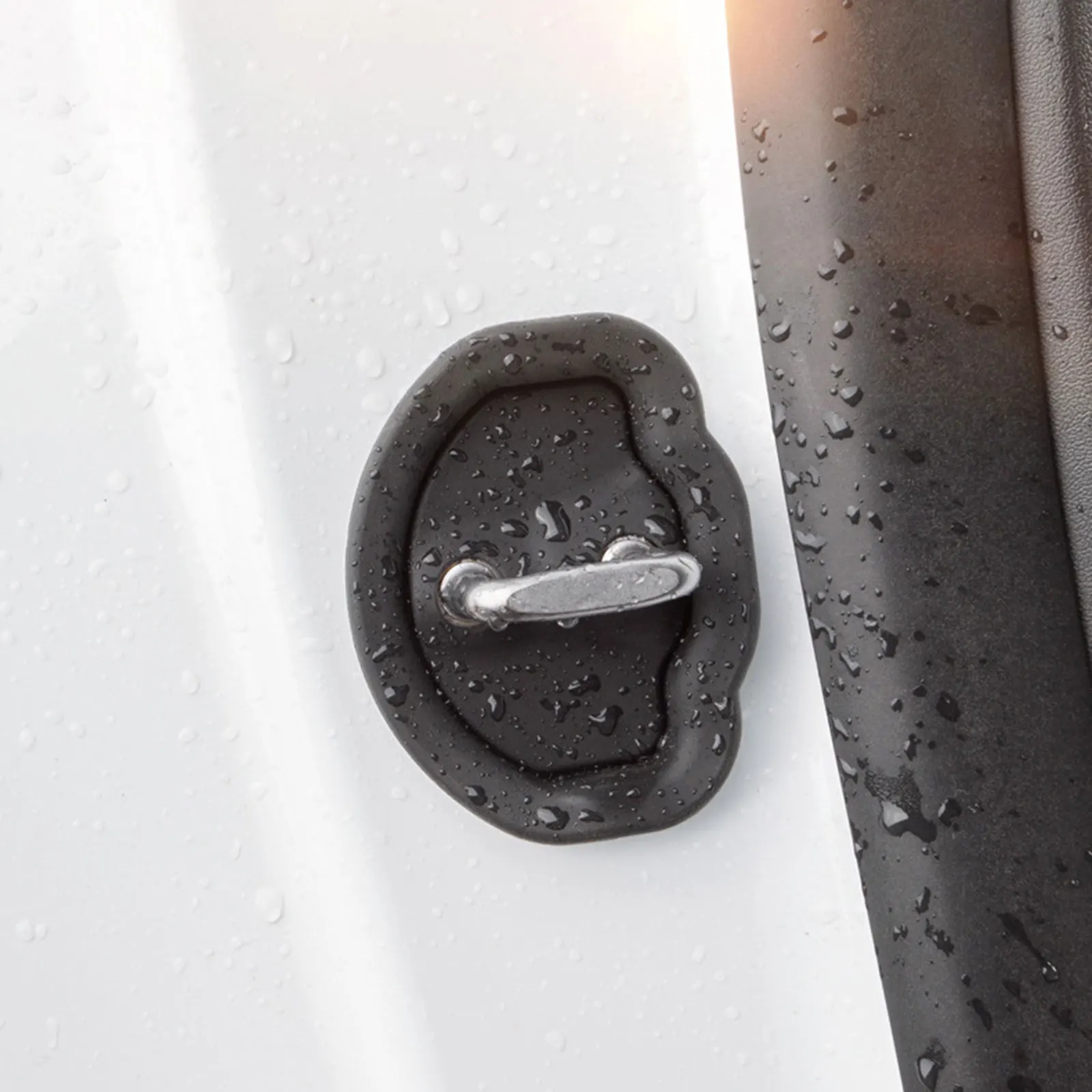 Car Door Lock Cover Protective Sticker for Tesla Model 3, Y, X, S Silent Shock Absorber Silicone Pads Door Lock Protector Decor - Image 2