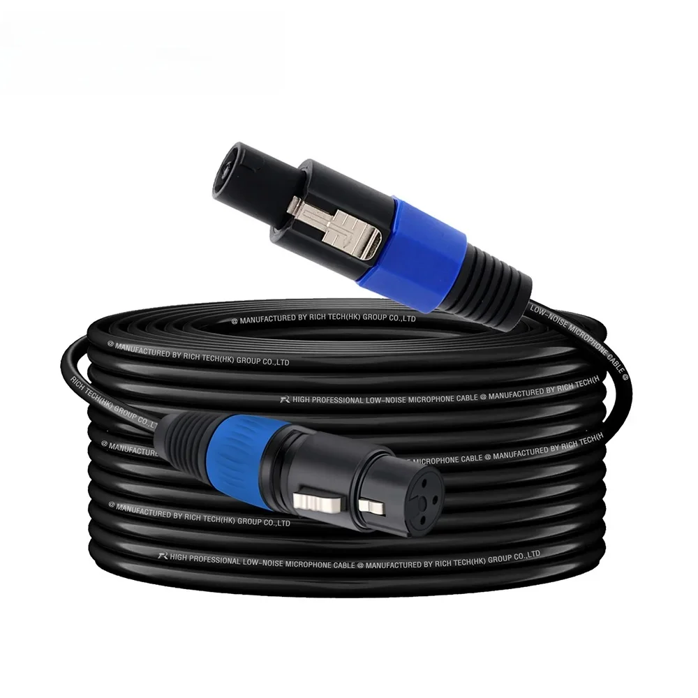 Câble d'extension Speakon vers XLR, adaptateur Audio de haut-parleur XLR 3 broches mâle/femelle vers Speakon mâle pour cordon de haut-parleur DJ/PA avec verrouillage par torsion