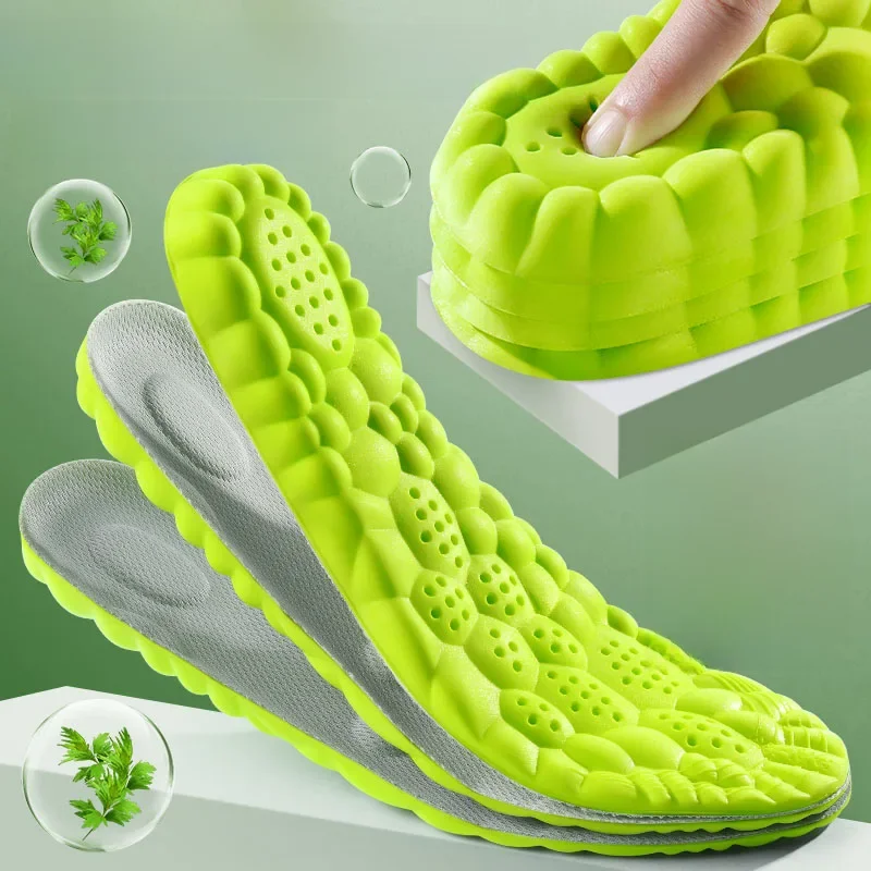 Semelles orthopédiques de course en Latex pour chaussures, coussinet de chaussures de sport, élasticité Super douce, déodorant, Support de voûte plantaire, Massage, Absorption des chocs