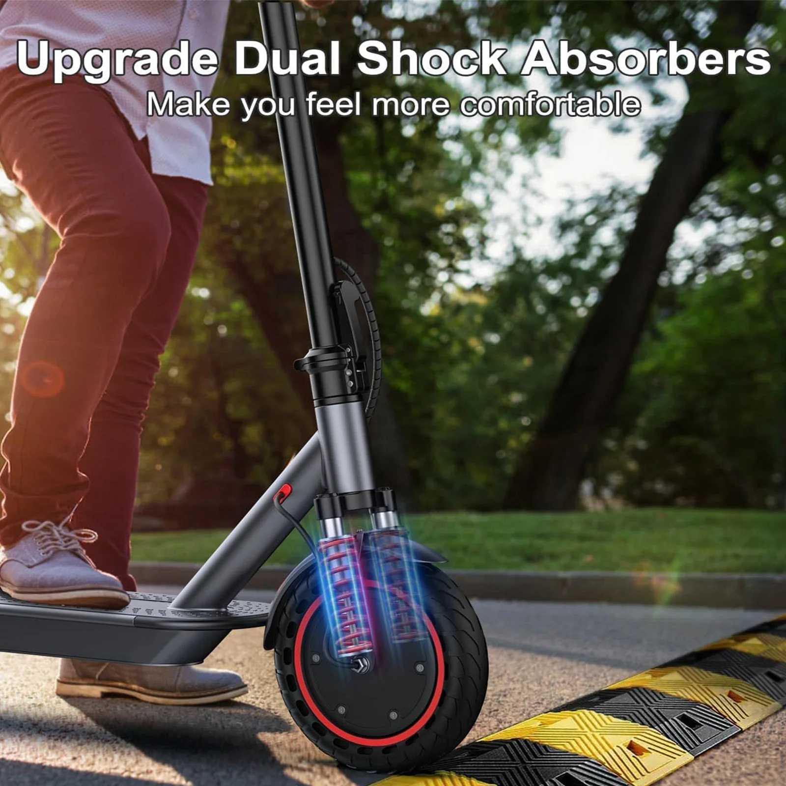 AOVOPRO LP10 Elektroroller mit Doppelter Stoßdämpfung 35KM 10 Zoll Super Höchstgeschwindigkeit Tempomat LED-Licht Elektro-Kickscooter – Detail 7