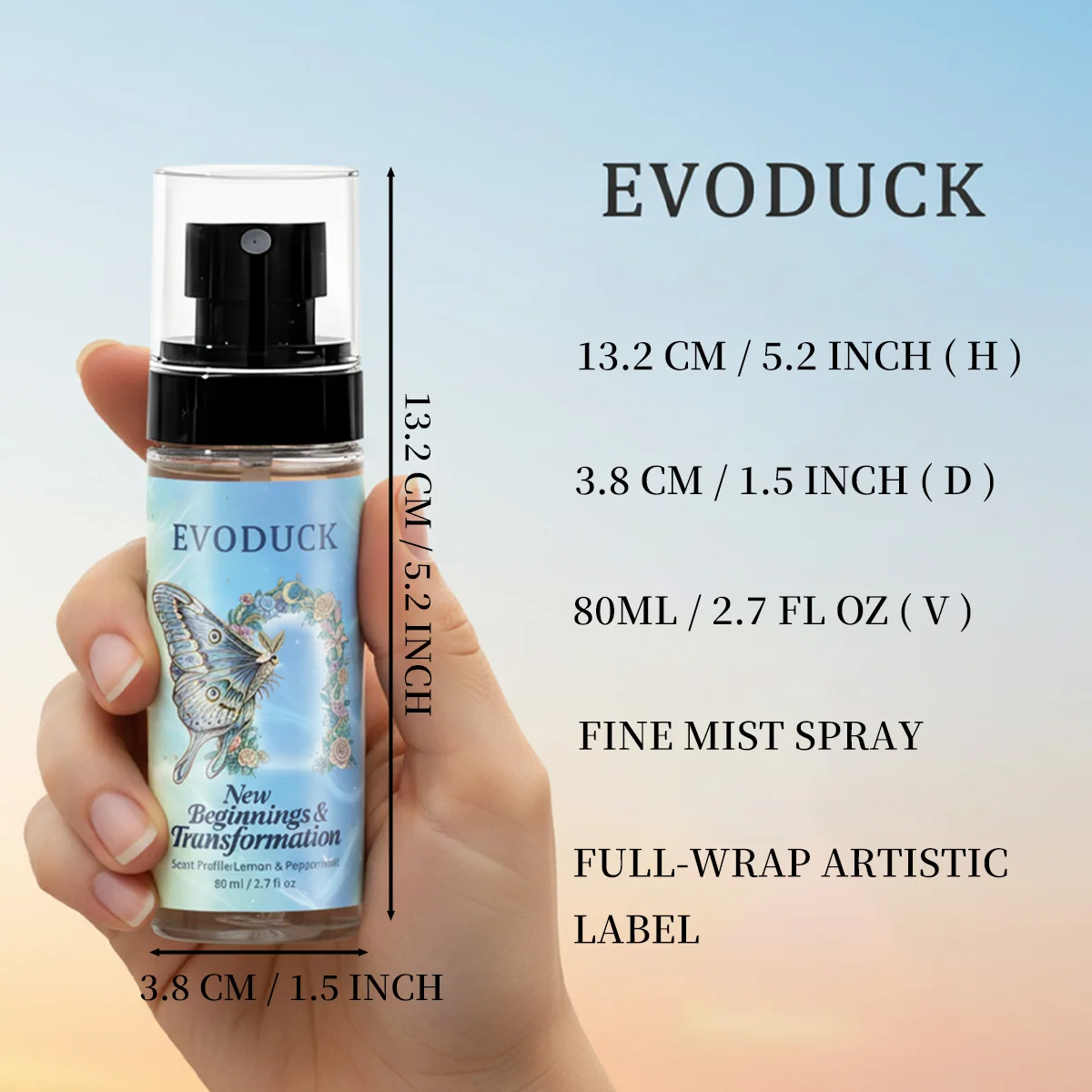 بخاخ عطري، برائحة الليمون والنعناع، 80 مل/2.7 أونصة سائلة. المحمولة، غرف النوم، الحمامات، السيارات، على التمر، أثناء السفر #3