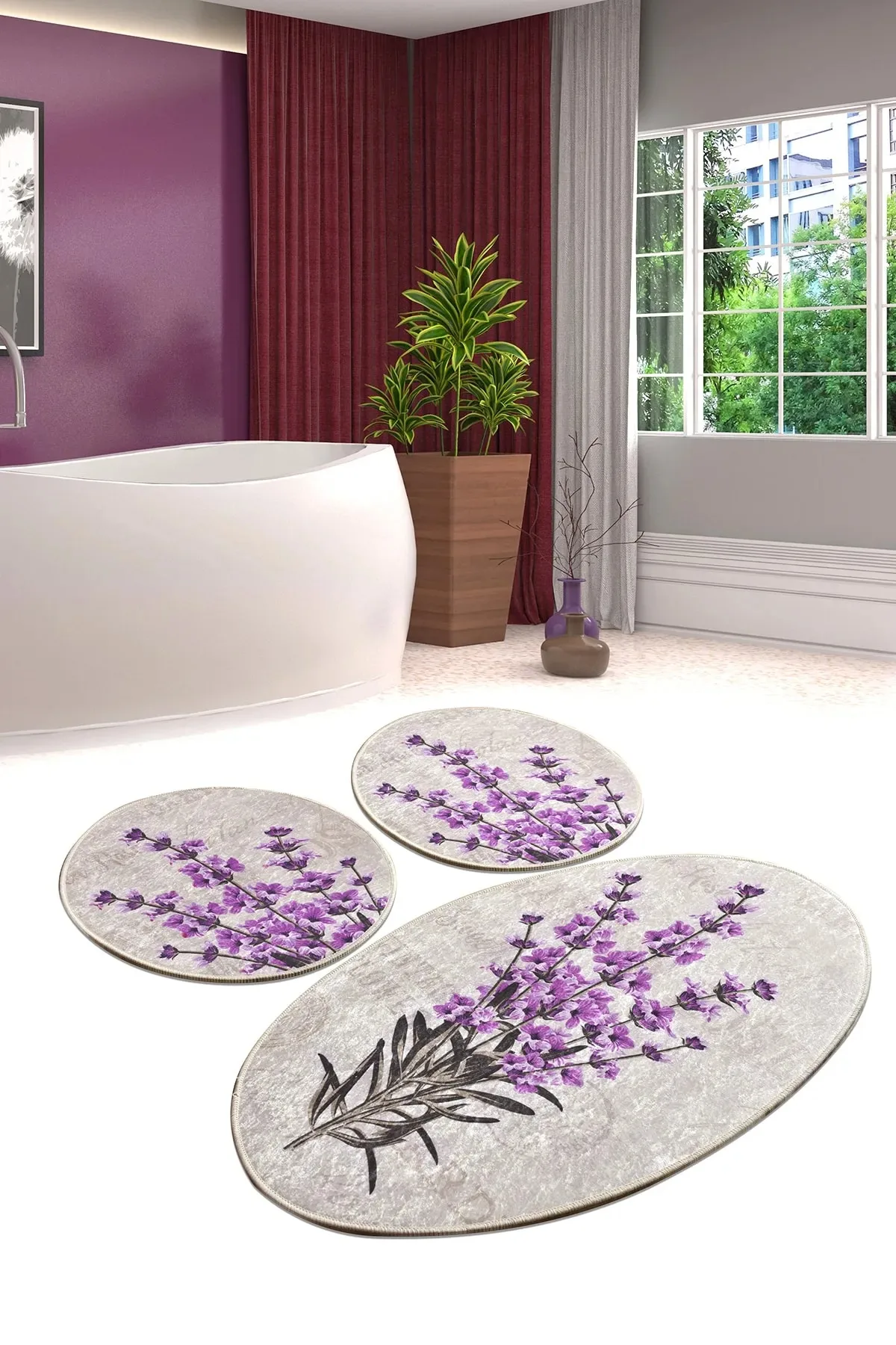 

Djt 3 Pcs Set Bath Mat, Lint-Free, Non-Slip Base. Specially Designed to Be Convenient. 100% Satisfied Lifting Product