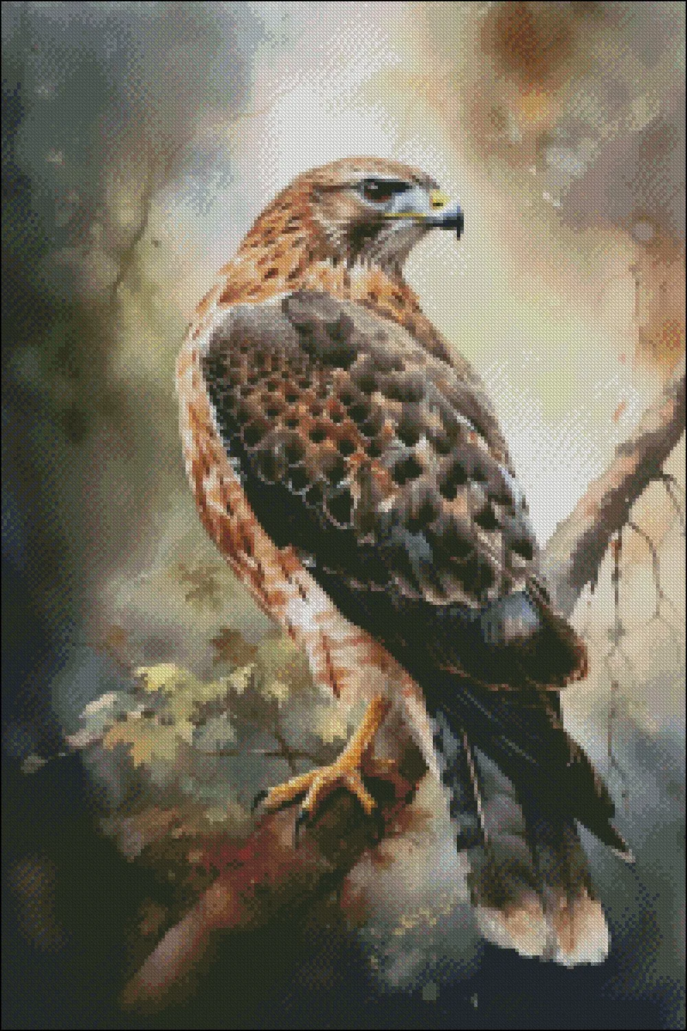 Embroidery Counted Cross Stitch Kits Needlework - Crafts 14 ct DMC Color DIY Arts Handmade Decor - A Hawk