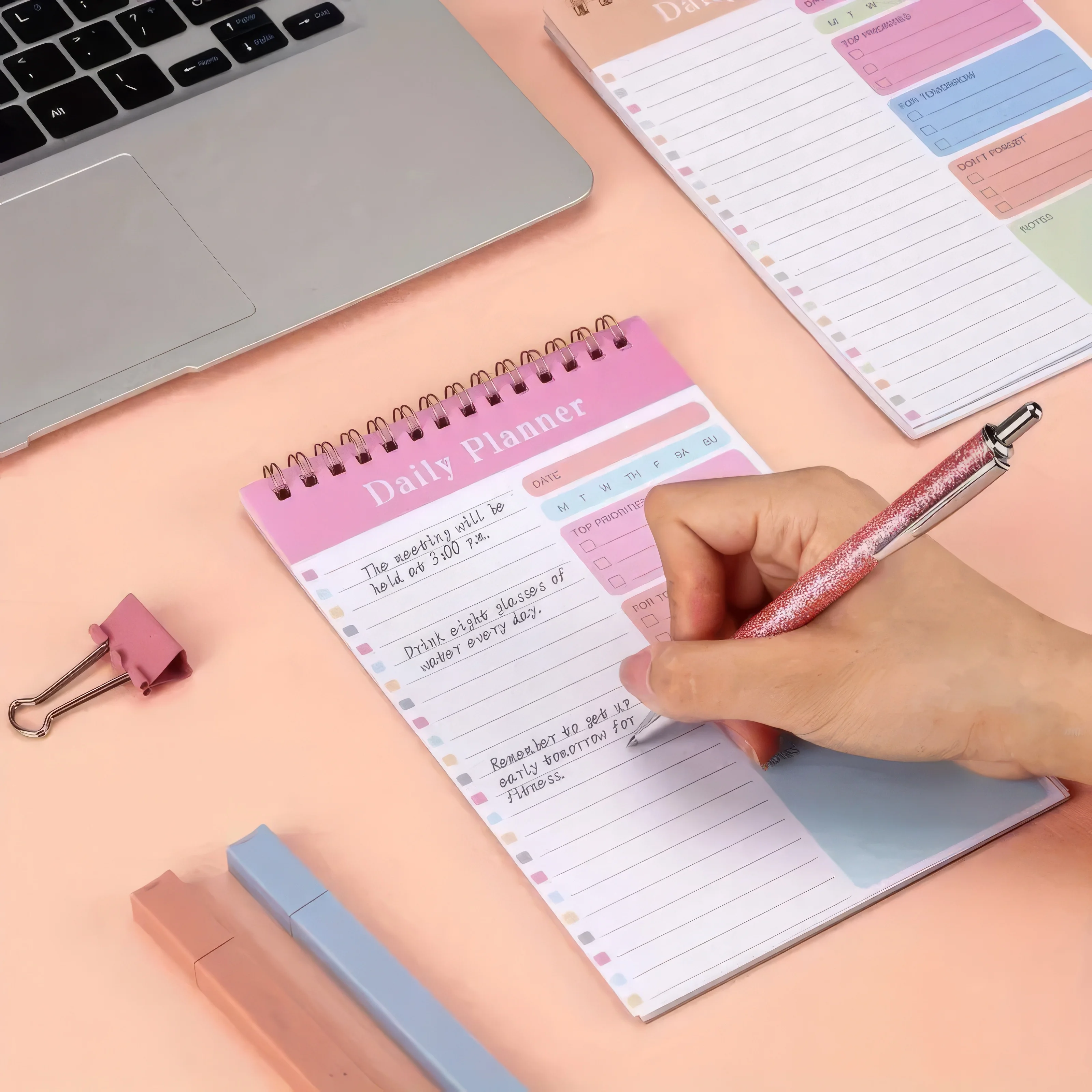 1/2/3 Notebooks with Random Colors, Durable Coil Binding, Easy To Flip Pages, Suitable for Daily Planning and Planning Memos