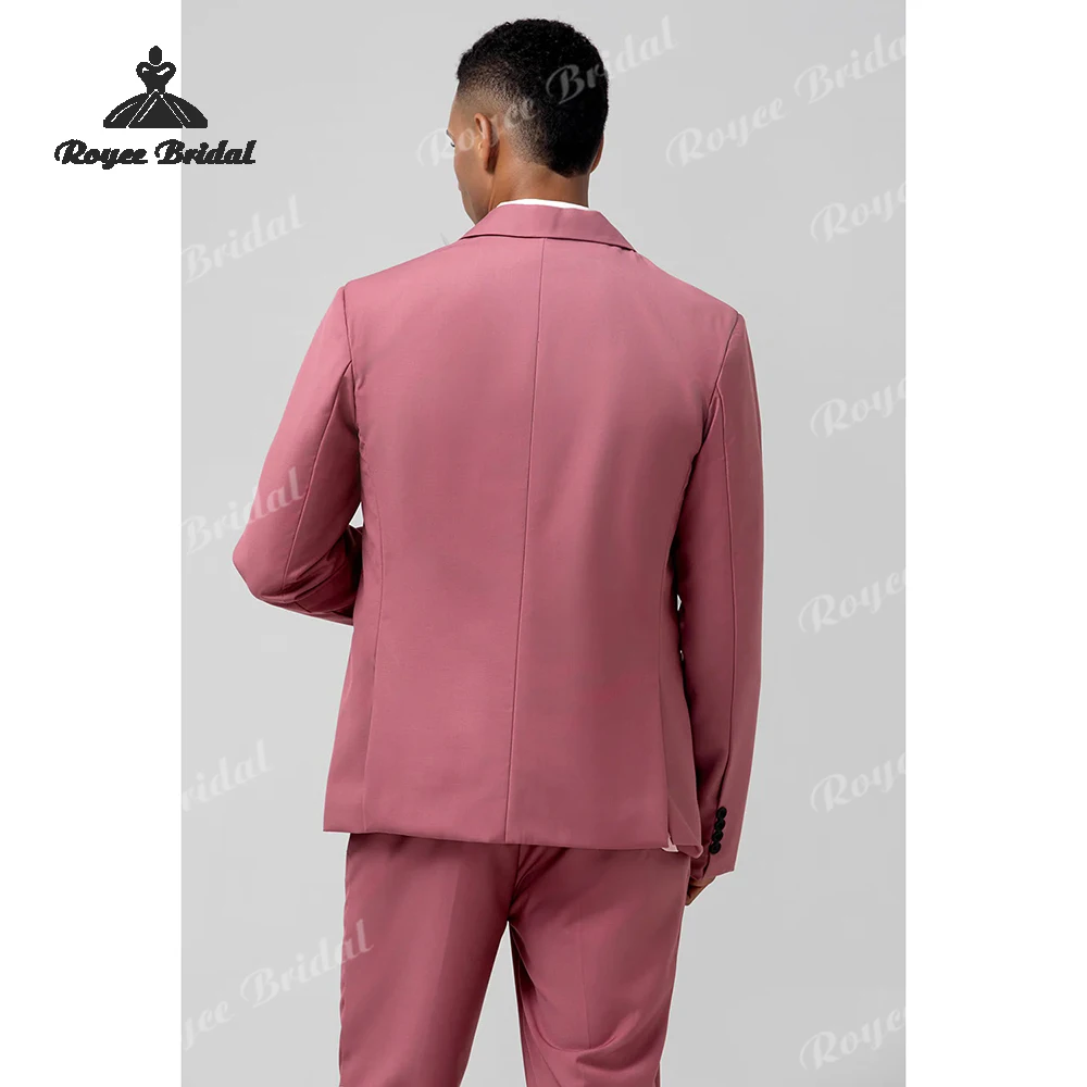 Coral Three Piece Single Breasted Wedding Men's Suits 2026 Notch Lapel Formal Evening Business Suits costume homme mariage