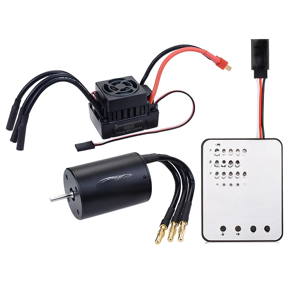 Nieuwe Waterdichte 3650 2300KV 3100KV 3900KV Borstelloze Motor 60A ESC voor Tamiya Traxxas Slash Bandit Redcat 1/10 RC Auto Truck Onderdelen - afbeelding 2