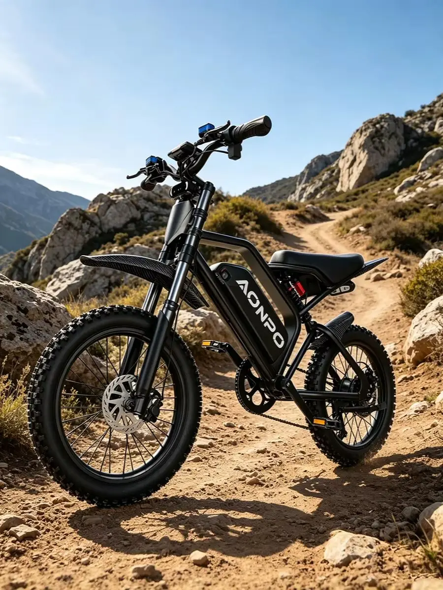 POWBEN V21 Peak 3000W 52V 20Ah Elektrofahrrad mit 17-Zoll-Breitreifen, 7-Gang-Schaltgetriebe und schneller Lieferung; Höchstgeschwindigkeit: 50 km/h