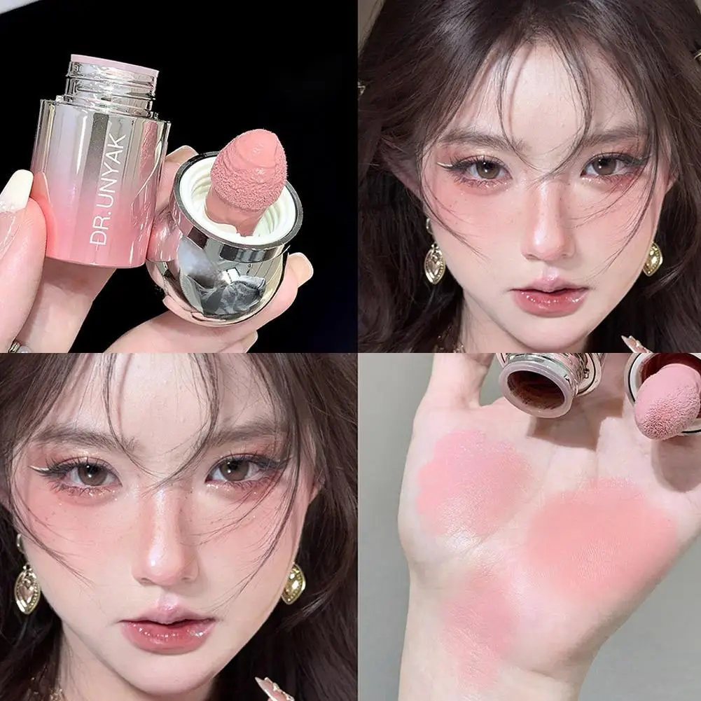 Samt-Flüssig-Rouge mit mattem Schwammkopf, natürlich langanhaltend, zur Aufhellung der Gesichtskonturen, Rouge-Tint-Make-up