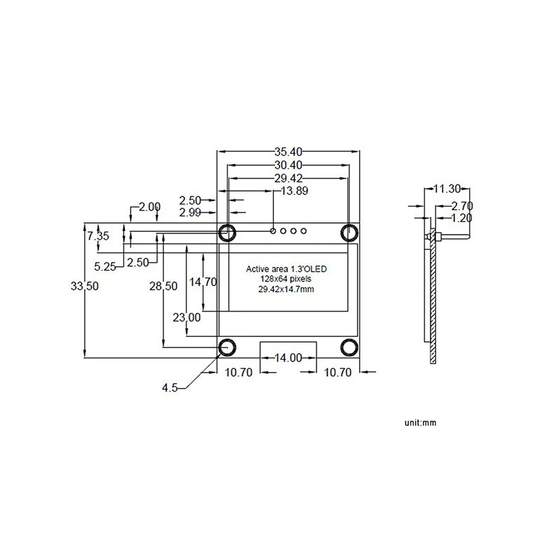 New 1.3" 128X64 OLED Display SH1106 driver I2C Communication Blue/White 1.3 inch 4pin I2C/IIC OLED Display Module for Arduino