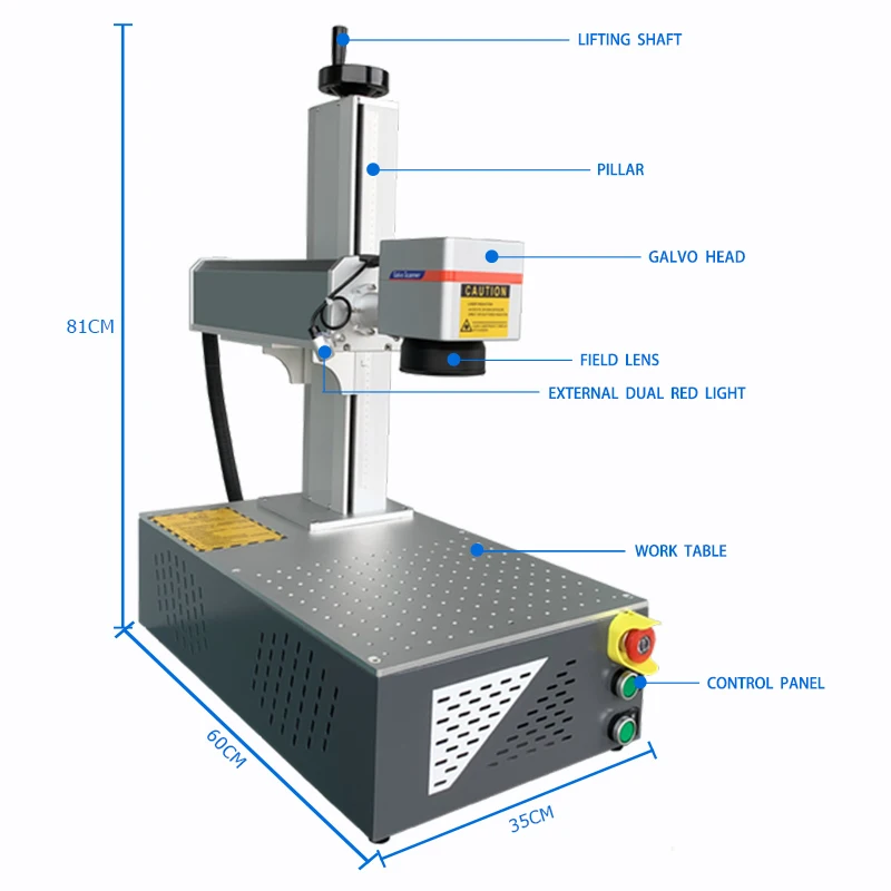 Bluetimes 50W Raycus Fiber Laser Marking Machine 30W Laser Engraver Nameplate Engraving Metal Carving for PVC Plastic Stainless