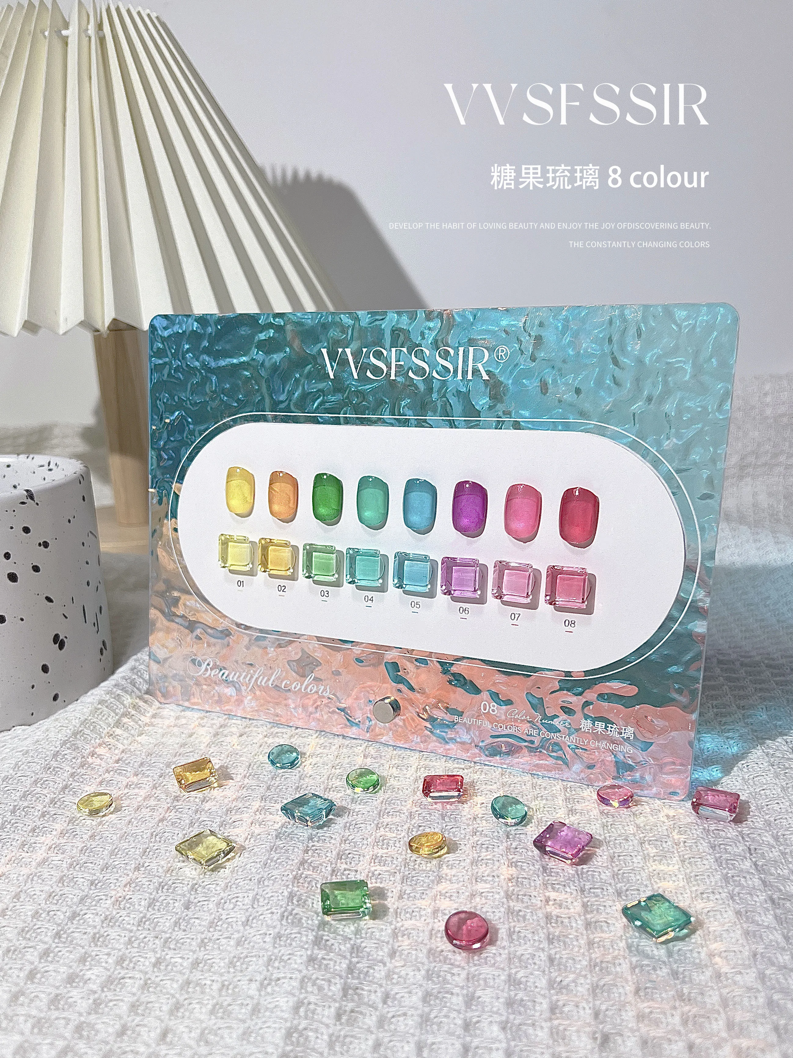 

VVS 10 Colors Fluorescent Transparent color Nail gel set New model 2024 Hot selling Nail art kit Non-toxic Uv gel Nail salon