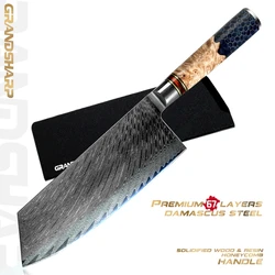 Grandsharp Damascus Kitchen Knife Chef Knives Japanese Damascus Steel Cleaver Knife Meat Vegetables Cutter Copping Tools