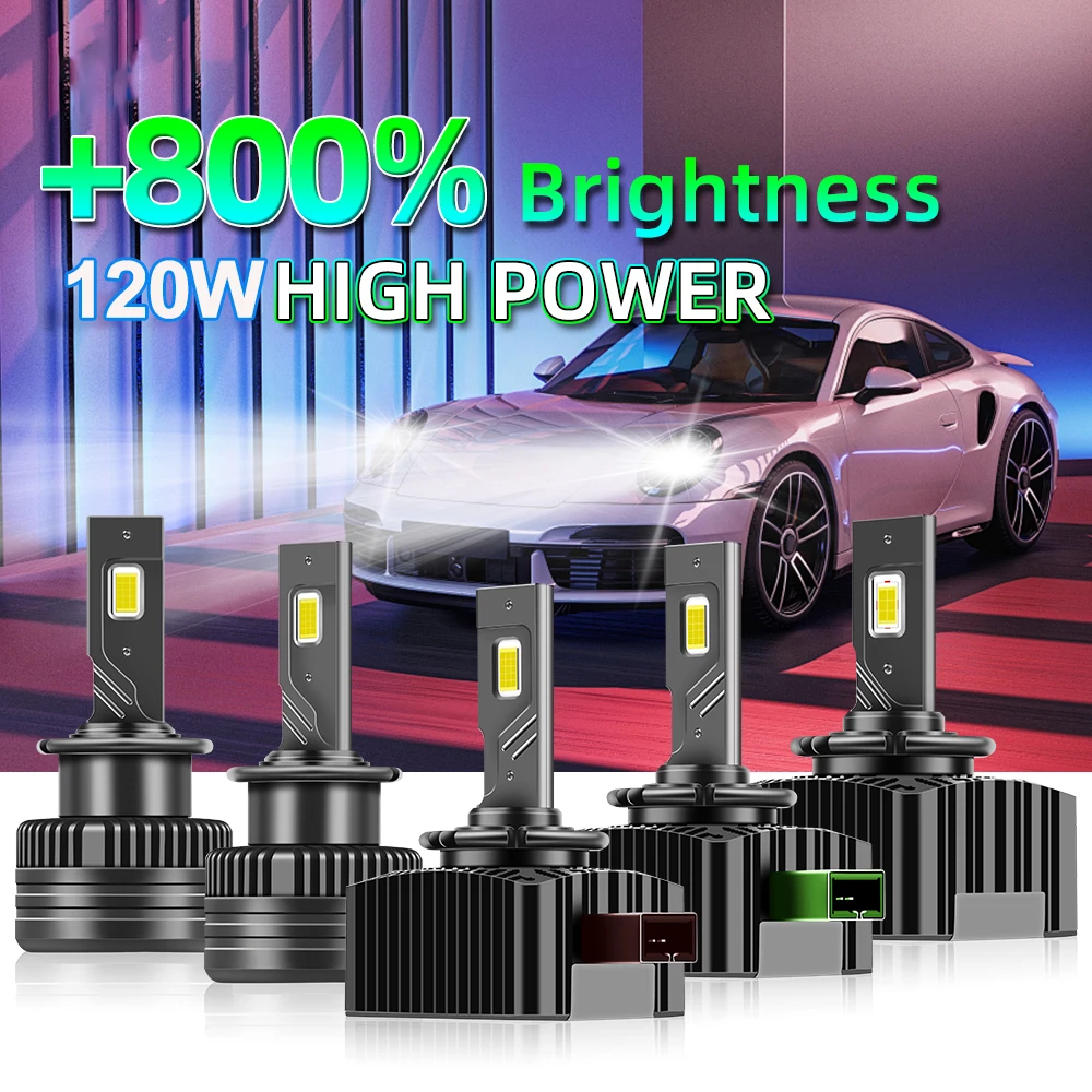 

2PCS 20000LM D1S D3S Headlight 120w D2S D2R D4S D4R D5S LED Canbus Lamps Auto LED Lights Bulb For Car Lights 6000K White