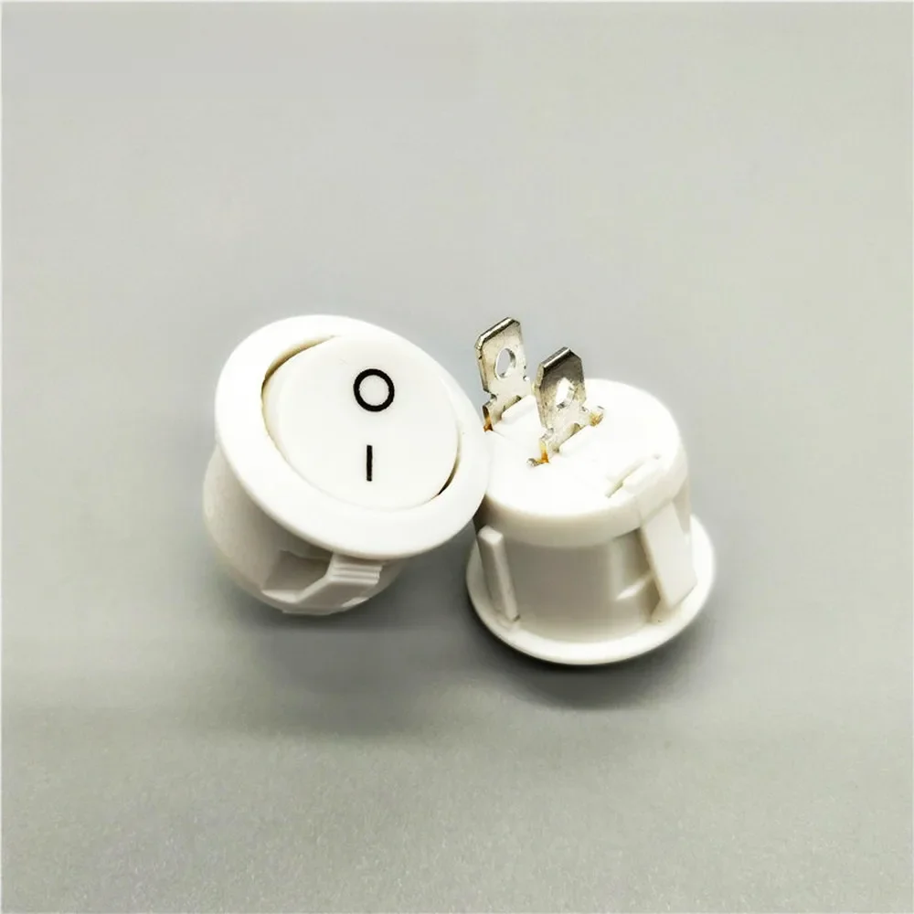 5 sztuk Kcd1-105 średnica mała okrągła łódź przełącznik kołyskowy czarny Mini okrągły czarny biały czerwony 2pin 3pin przełącznik ON-OFF ON-OFF-ON — zdjęcie 2