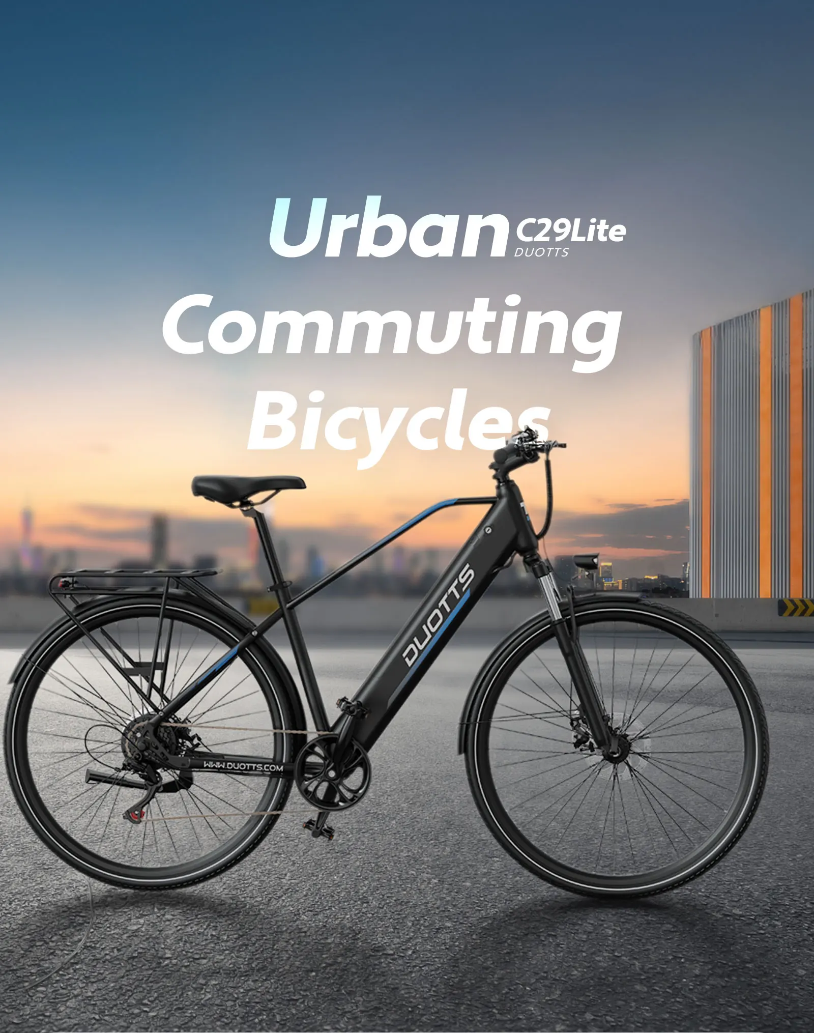 DUOTTS C29 Lite E-Bike, 250W Hochleistungsmotor, 36V13AH abnehmbarer Akku mit Akkusicherung, 65 km Reichweite für Stadtfahrten, LED-Farbdisplay, 27,5 Zoll pannensichere Reifen, elektrisches Mountainbike. – Detail 1