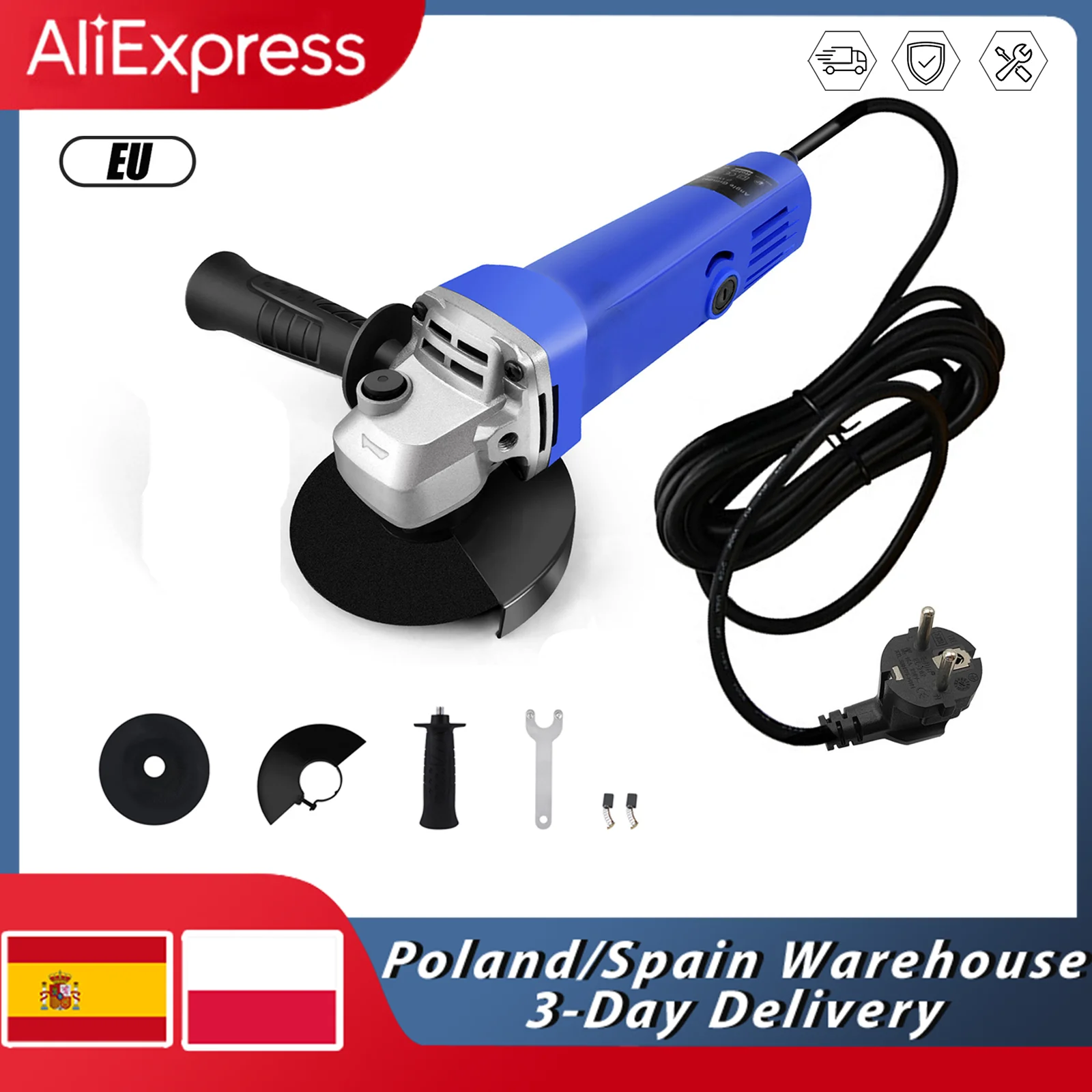 Amoladora angular eléctrica de 700W y 115mm, máquina eléctrica para hornear, herramienta eléctrica para pulir madera, 220V