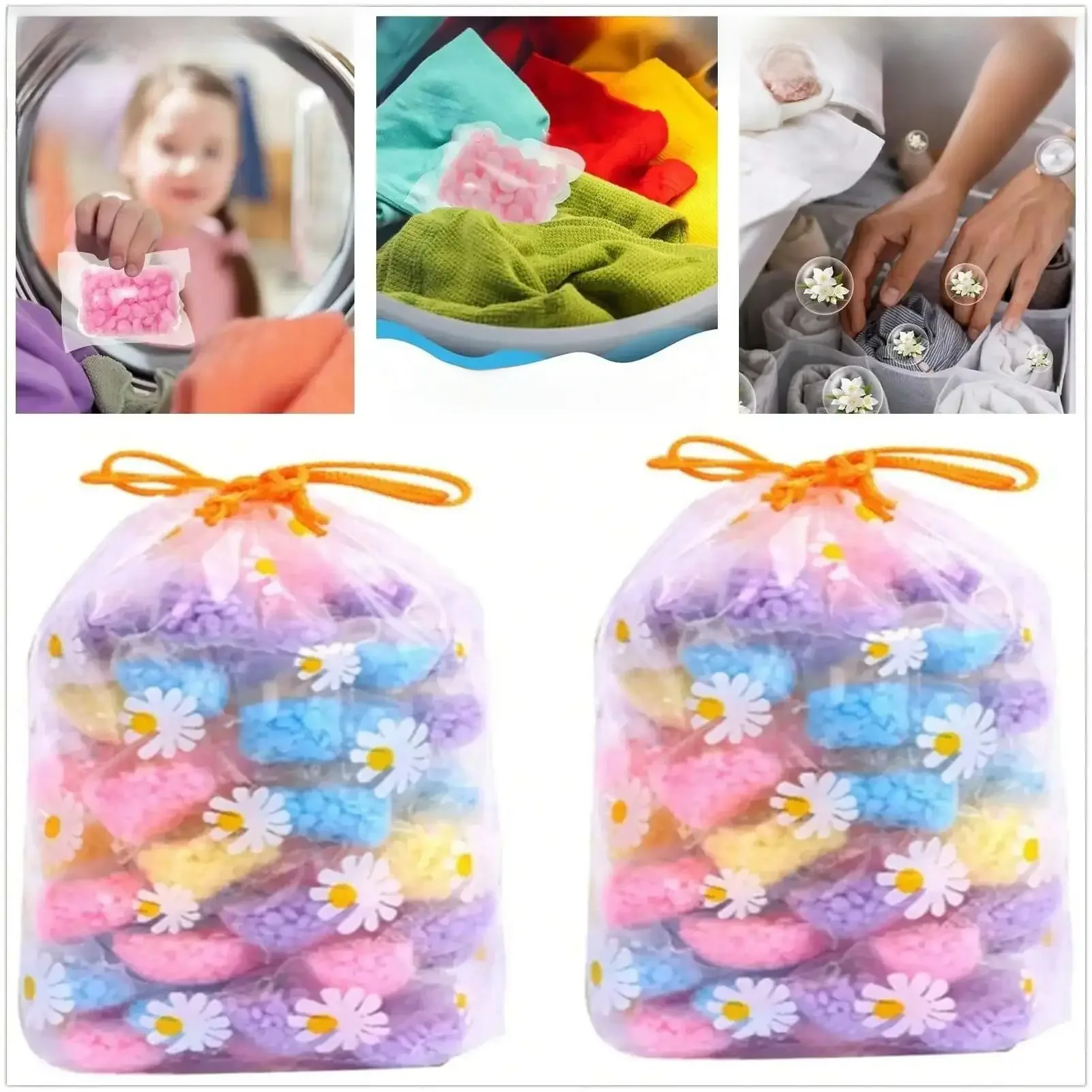 Perles d'amplification de parfum de lessive, désodorisant pour lessive, adoucissant pour laveuse, document mixte, 50 pièces, 100 pièces