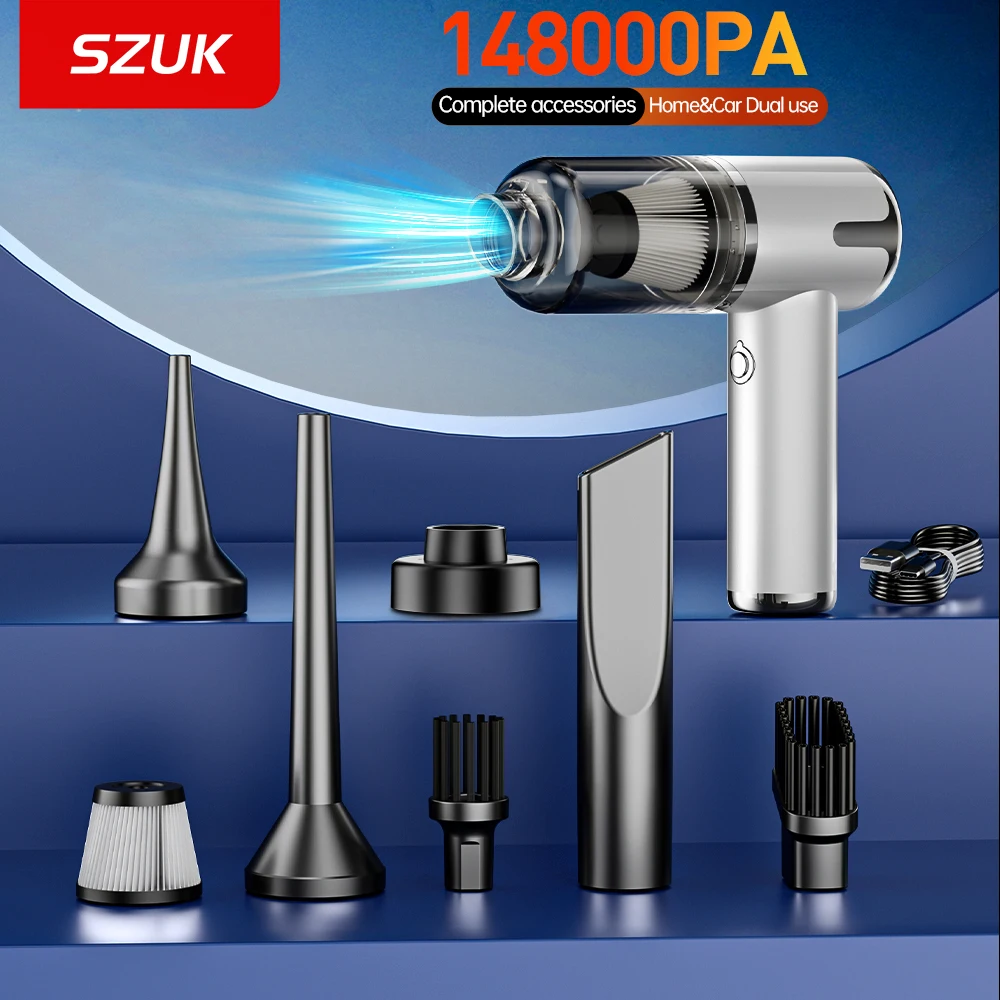 

SZUK Car Vacuum Cleaner 148000PA Powerful Cordless Wireless Cleaner Portable HandHeld Mini Vacuum Cleaner Cleaning Machine