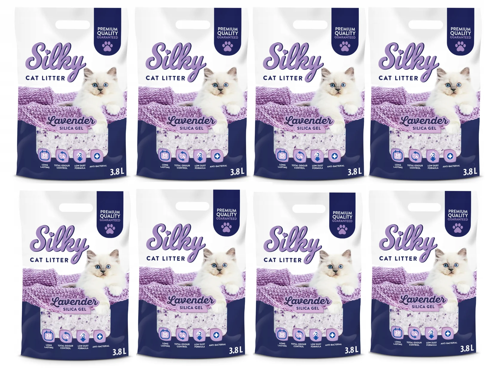 Silky lavender SILICON GUIDE 8x3, 8L SET