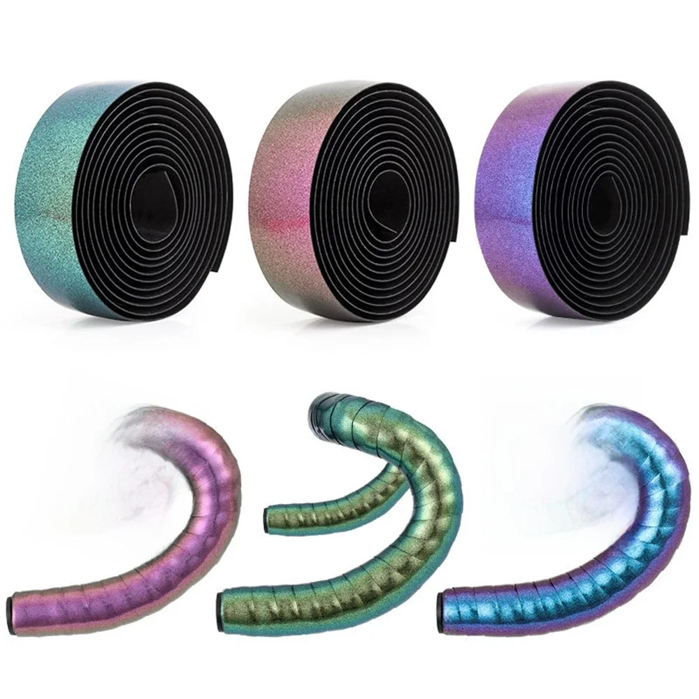 AliExpress 2pcs Chameleon Color Road Bike bar Tape EVA PU Bicycle Handlebar Tape Breathable Sweat Anti-Skid Shock Absorber Wrap Tape 2150mm