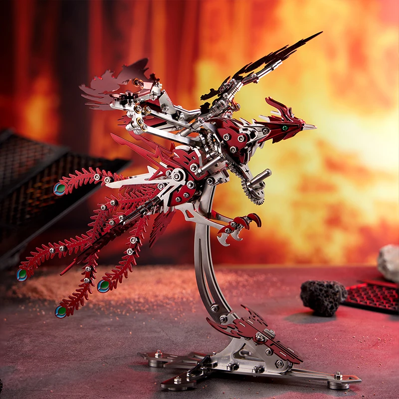 Puzzle 3D Punk Mechanical Phoenix DIY Assembly Metal Model kit for Children Jigsaw Puzzles for Adults Personalized Gift