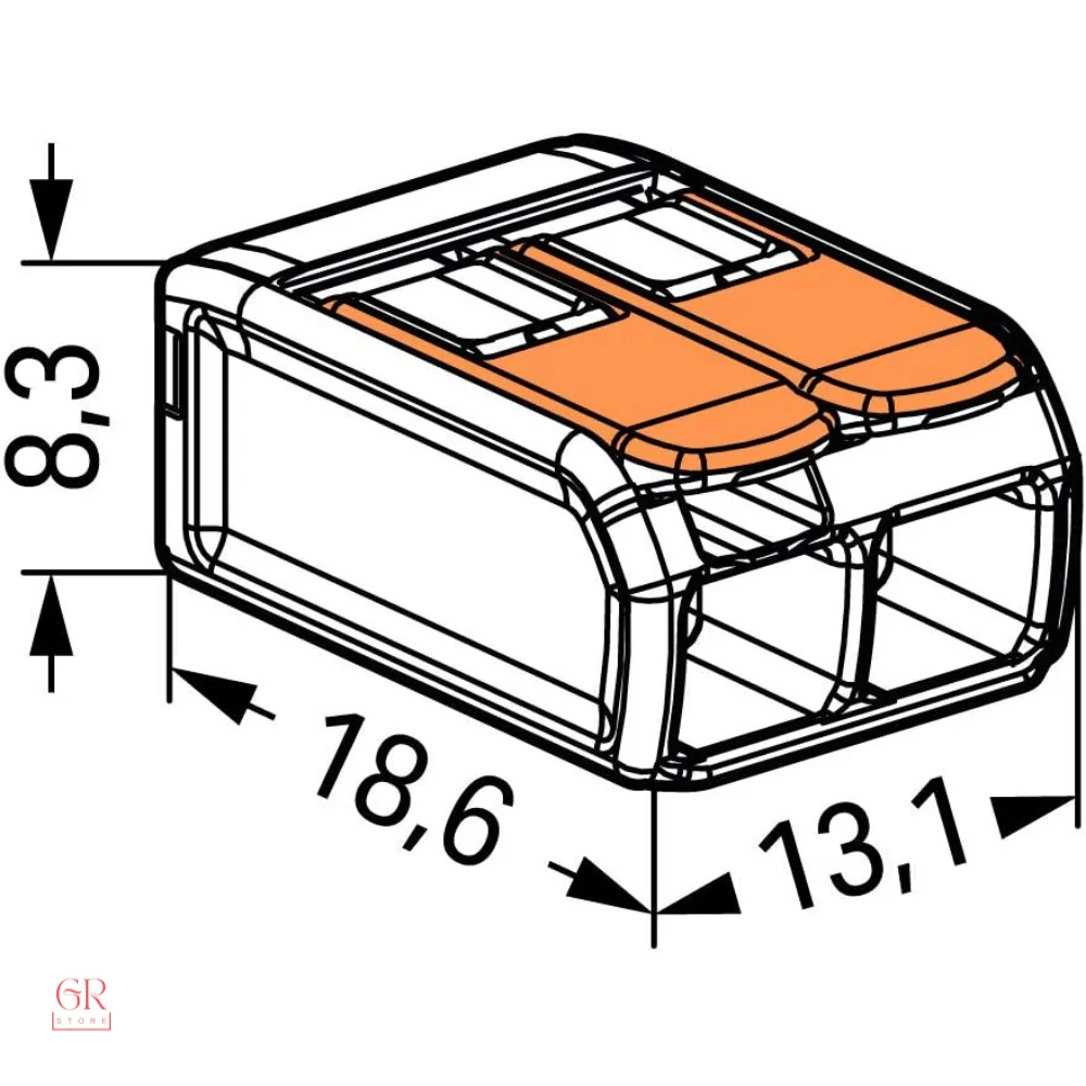 Wago 221 – 412 Steckerleitung 2 Ladders, Compact Plug Pack of 10 221-412 [Energy Class A+++]