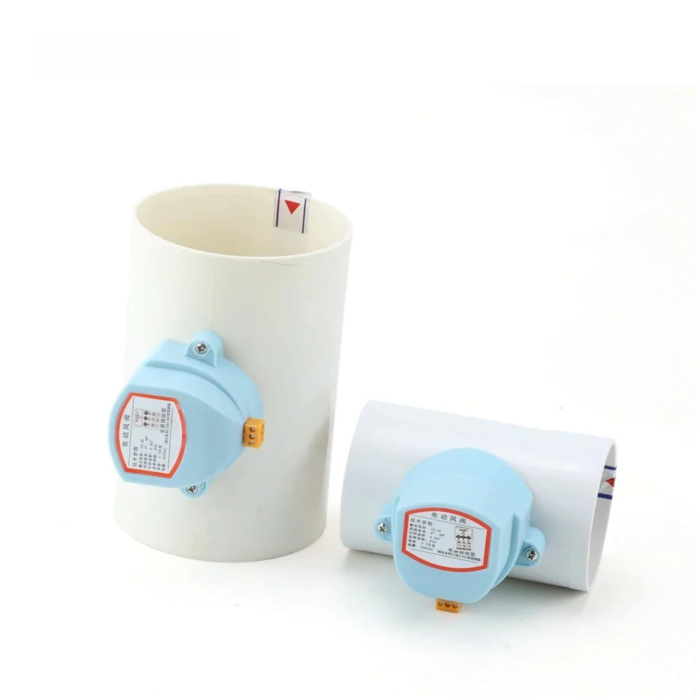 75 mm 110 mm ABS elektrische demper terugslagklep PVC kunststof HAVC luchtkanaal volumeregelkleppen voor ventilatiepijp DC 12V AC 220V - afbeelding 2