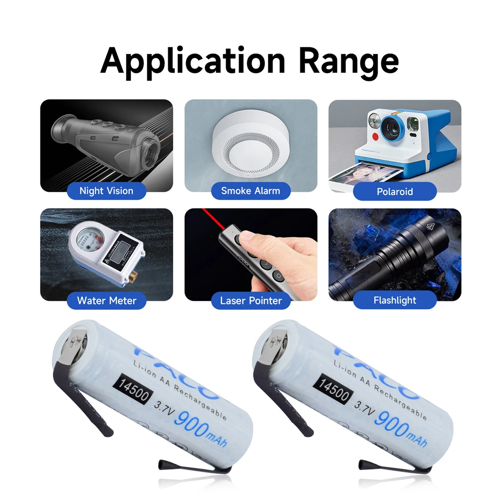 14500 akumulatory litowo-jonowe 3.7V 900 akumulator AA mAh z zaczepami spawalniczymi do elektrycznych maszynka do włosów do szczoteczek do zębów