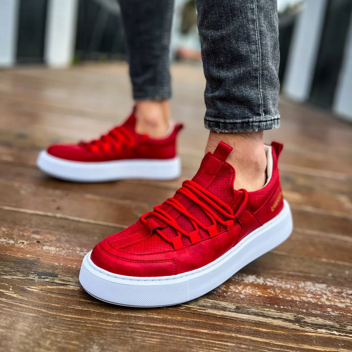 Chekich Men's Original Brand Red Color Artificial Leather Summer Spring Season High Quality White Sole Casual Fashion CH159 BT