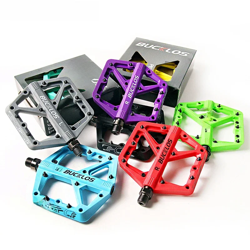 AliExpress BUCKLOS Bike Pedal Ultralight Pedal Platform for Road Mountain Bike Anti-slip Nylon Sealed Bearings Flat Pedals MTB Bicycle Part