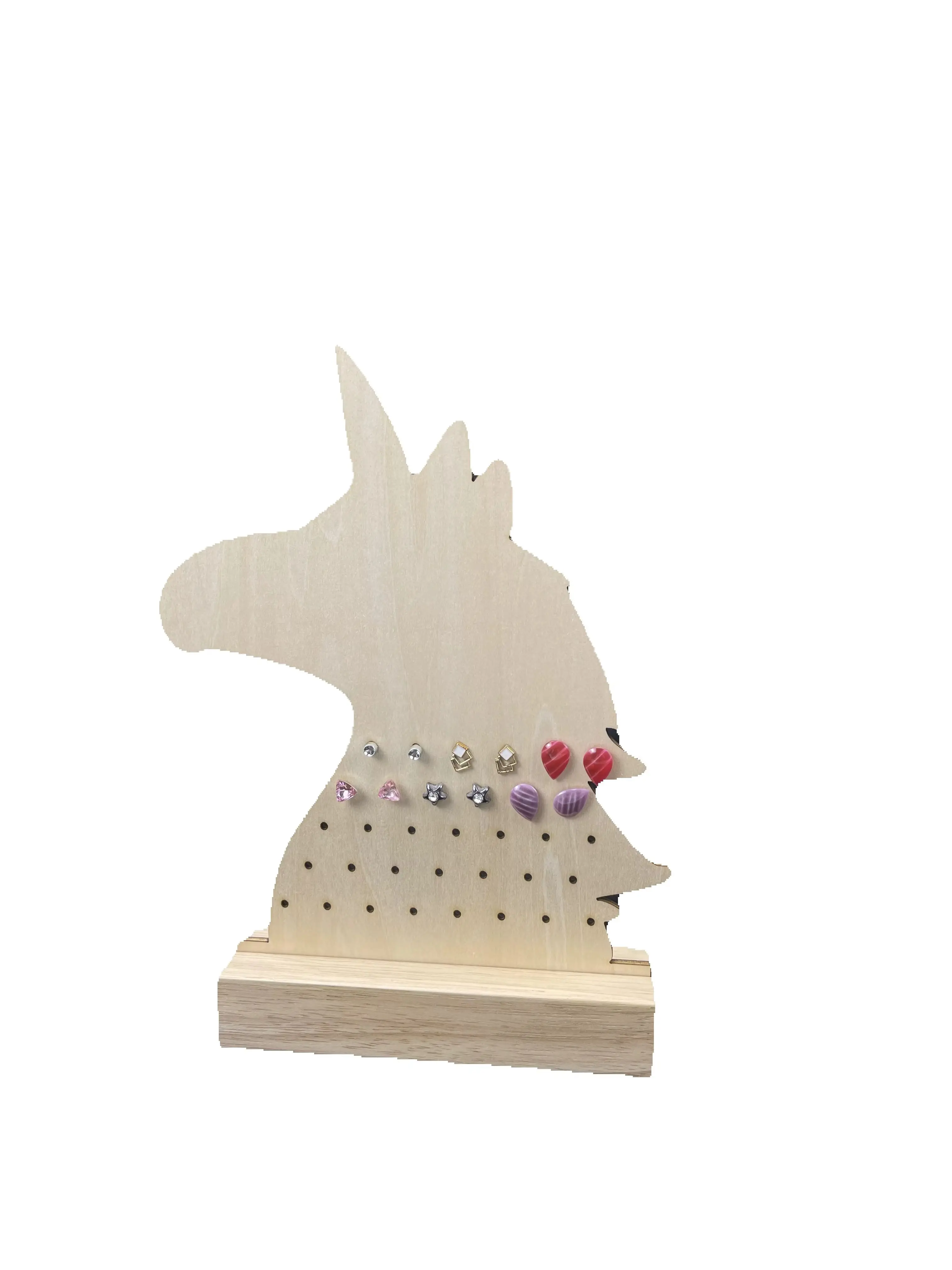 

Unicorn-Shaped Wooden Earring Display Stand Enchanting Jewelry Organizer and Showcase for Earrings, Perfect for Home Decor