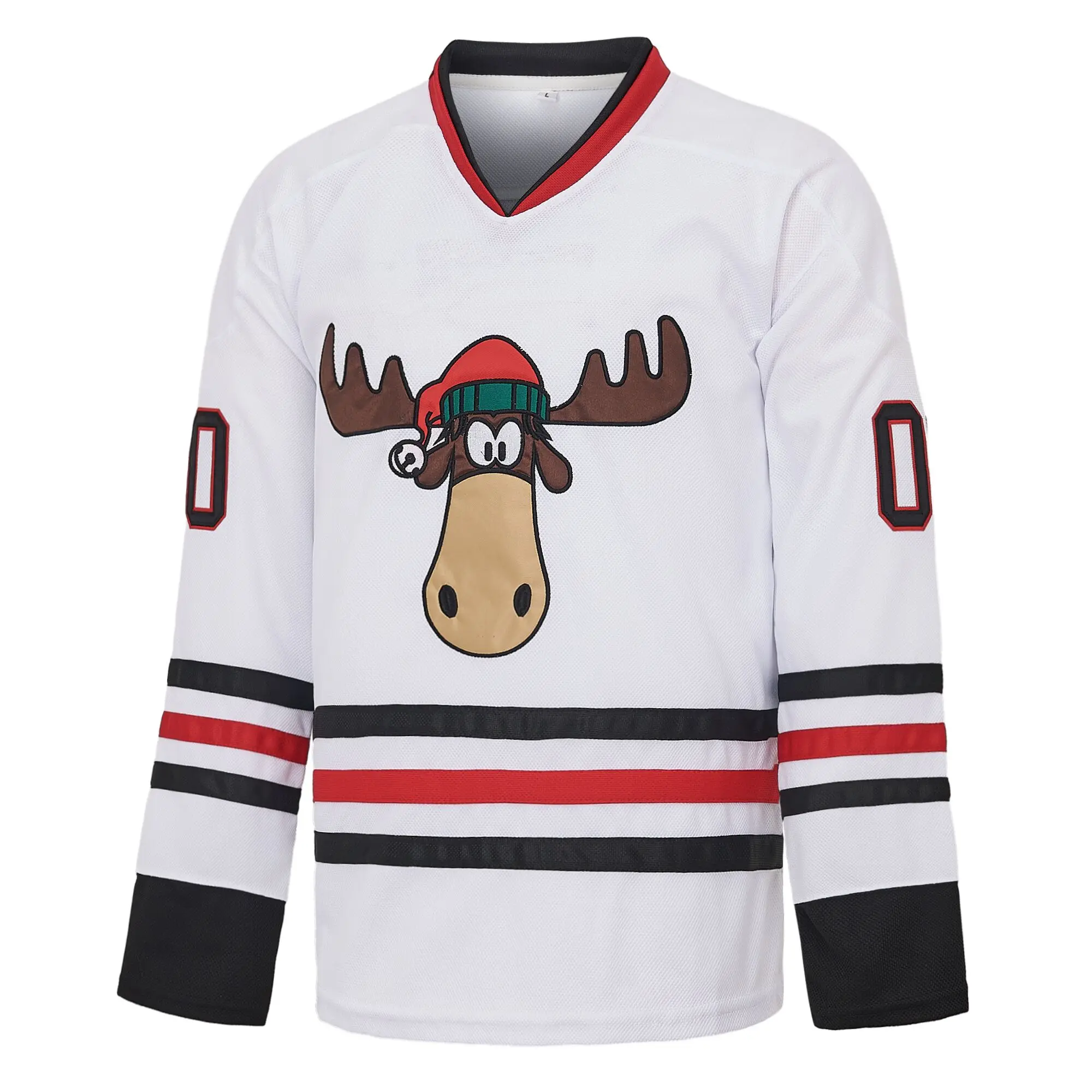 Griswold 00 X-Mas Christmas Halloween Vacation Men's Movie Hockey Jersey，Moose pattern，Exquisite Embroidered Casual Party Pullover